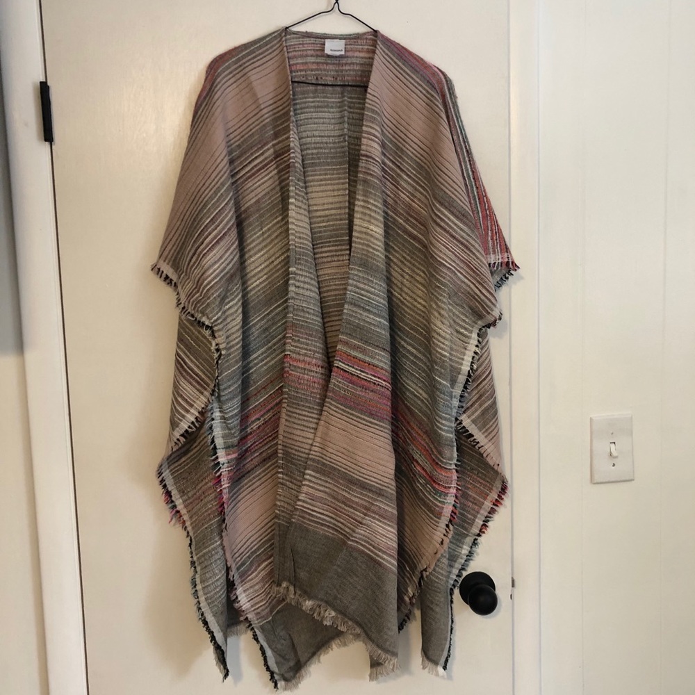 Multi color poncho top